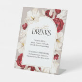 Ruby Rot-Weiß Hochzeitsmenü Bar Sockelschild (Vorderseite)