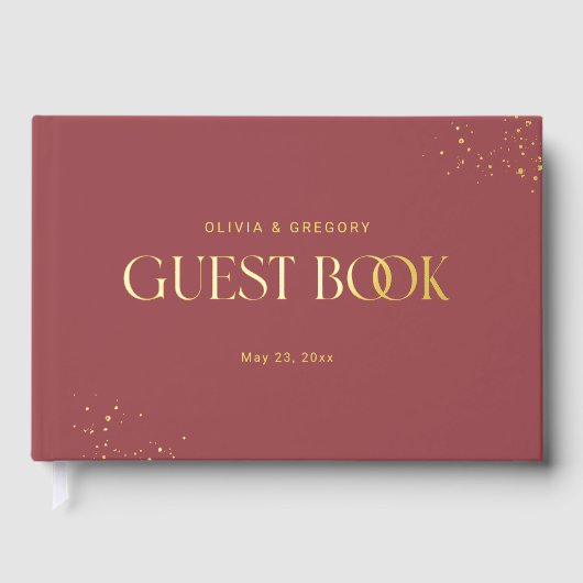 Ruby Rote Hochzeit Gästebuch (Vorderseite)