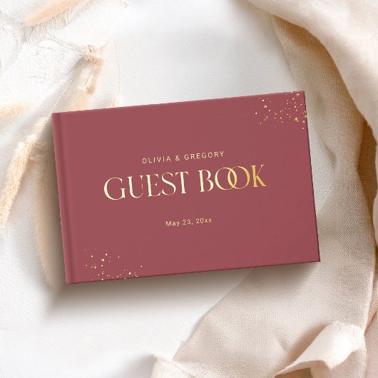 Ruby Rote Hochzeit Gästebuch