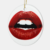 Ruby Rote Lippen Keramikornament (Links)