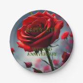 Ruby Rote Rose 25. Pappteller (Vorderseite)