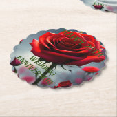 Ruby Rote Rose 25. Untersetzer (angewinkelt)