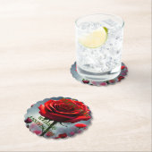 Ruby Rote Rose 25. Untersetzer (Vor Ort)