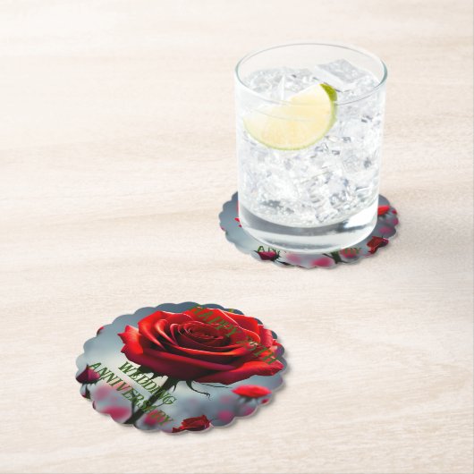 Ruby Rote Rose 25. Untersetzer (Vor Ort)
