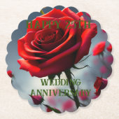 Ruby Rote Rose 25. Untersetzer (Vorderseite)