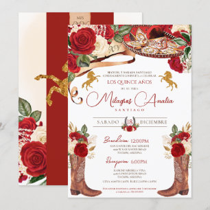 Ruby Rote Rose Extravaganter Western Charra Quince Einladung