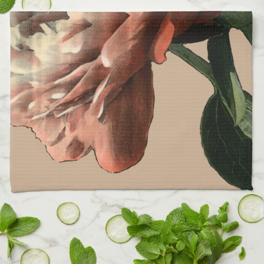 Ruby-Rote Rose mit weißen Akzenten Geschirrtuch (Gefaltet)