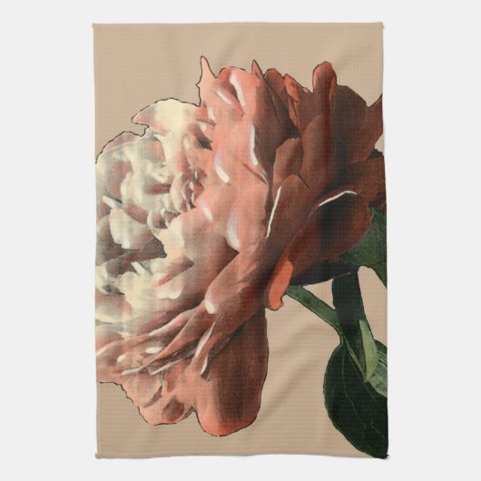 Ruby-Rote Rose mit weißen Akzenten Geschirrtuch (Vertikal)