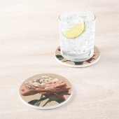 Ruby-Rote Rose mit weißen Akzenten Getränkeuntersetzer (Seite)