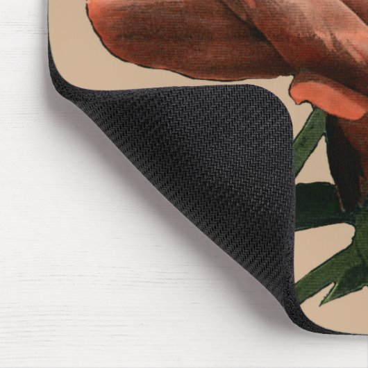 Ruby-Rote Rose mit weißen Akzenten Mousepad (Ecke)