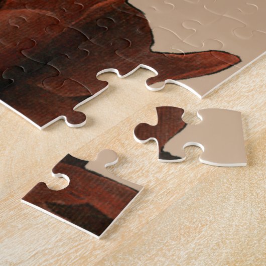 Ruby-Rote Rose mit weißen Akzenten Puzzle (Seite)