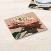 Ruby-Rote Rose mit weißen Akzenten Rechteckiger Pappuntersetzer (angewinkelt)