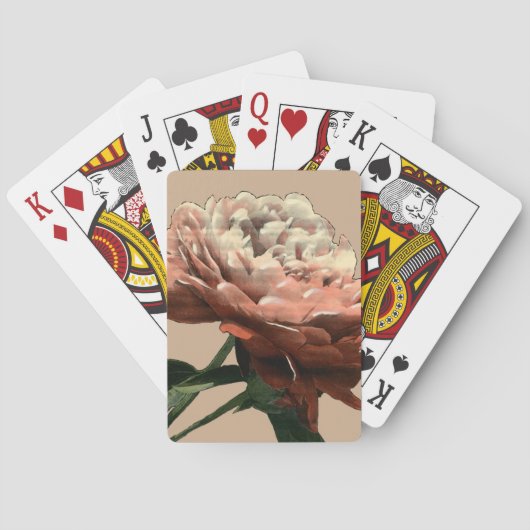 Ruby-Rote Rose mit weißen Akzenten Spielkarten (Rückseite)