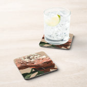 Ruby-Rote Rose mit weißen Akzenten Untersetzer (Rechte Seite)