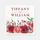 Ruby Rote Rose Romantische Jeder Anlass Napkin Serviette (Vorderseite)