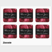Ruby Rote Rose Spiral Rose Danke A001a2 Quadratischer Aufkleber (Blatt)