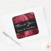 Ruby Rote Rose Spiral Rose Danke A001a2 Quadratischer Aufkleber (Umschlag)