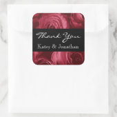 Ruby Rote Rose Spiral Rose Danke A001a2 Quadratischer Aufkleber (Tasche)
