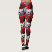Ruby Rote Rose Stem and Buds, Leggings (Rückseite)