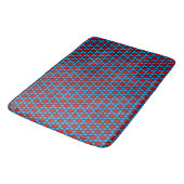 Ruby rote Sterne auf türkis Bath Mat Badematte (Schrägansicht)