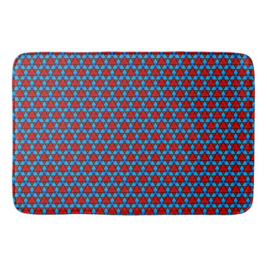 Ruby rote Sterne auf türkis Bath Mat Badematte (Vorderseite)