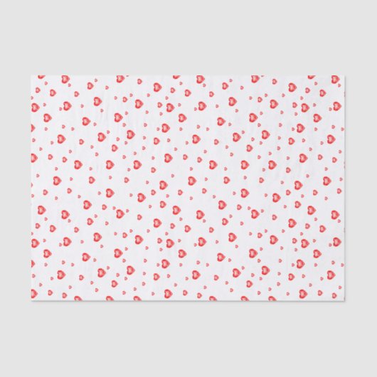 Ruby Rote Valentine Herzmuster Seidenpapier (Vorderseite)