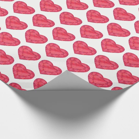 Ruby-Rotherherzen Aquarellschmuck gemusterte Verpa Geschenkpapier (Ecke)