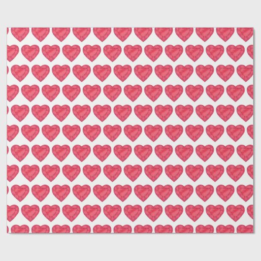 Ruby-Rotherherzen Aquarellschmuck gemusterte Verpa Geschenkpapier (Flach)