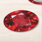 Ruby Round-Paper-Untersetzer Runder Pappuntersetzer (Angewinkelt)