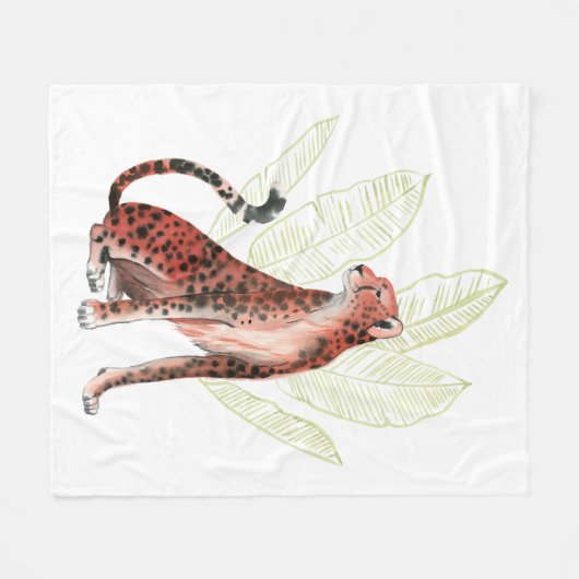 Ruby Runner Leopard Fleecedecke (Vorderseite (Horizontal))