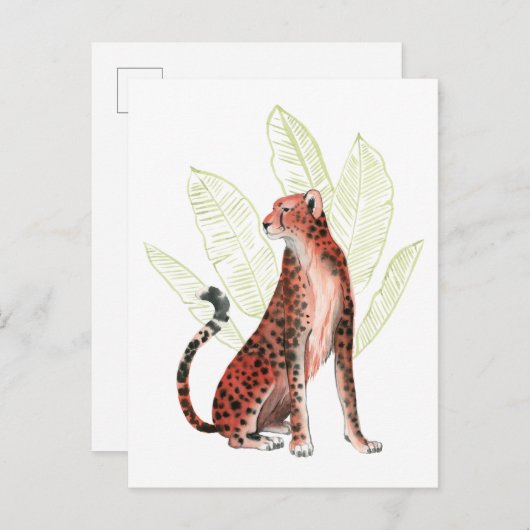 Ruby Runner Leopard Postkarte (Vorne/Hinten)