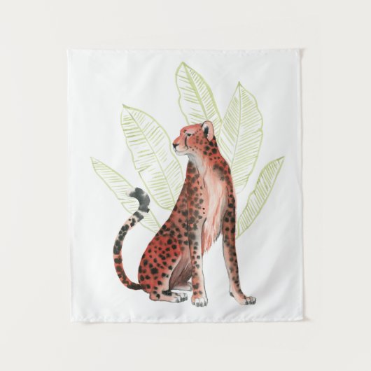 Ruby Runner Leopard Wandteppich (Vorderseite)