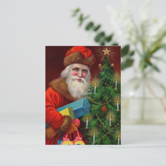 Ruby Santa Postcard Feiertagspostkarte (Stehend Vorderseite)