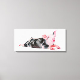 Ruby, Schwein mit Lipstick-Druck auf Leinwand
