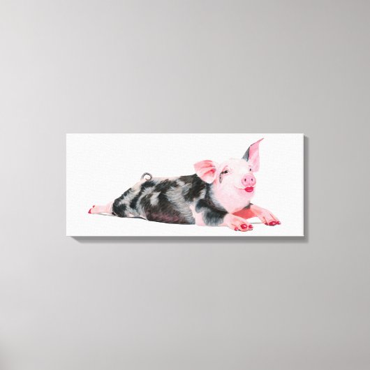 Ruby, Schwein mit Lipstick-Druck auf Leinwand (Vorderseite)