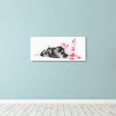 Ruby, Schwein mit Lipstick-Druck auf Leinwand (Insitu (Holzboden))
