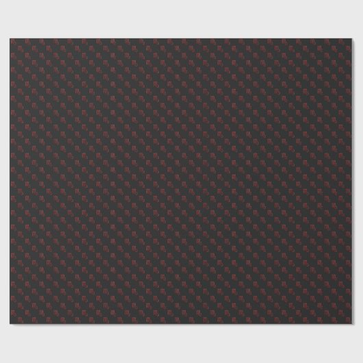 Ruby Scorpio Symbol Wrapping Paper Geschenkpapier (Flach)