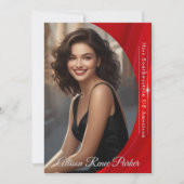 Ruby Shine Autografikkarte für Seitenanschlüsse Einladung (Vorderseite)