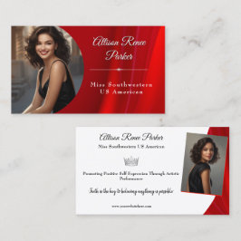 Ruby Shine Pageant Business Card Visitenkarte