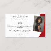 Ruby Shine Pageant Business Card Visitenkarte (Rückseite)