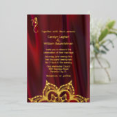 Ruby Silk Look mit Mandala und Ganesha Wedding Folieneinladung (Stehend vorne)