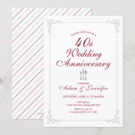 Ruby & Silver Einladung zum 40. Hochzeitstag