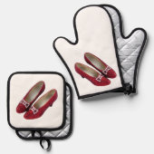 Ruby Slippers Wicked Oven Mitt & Pot Holder Set! Ofenhandschuh & Topflappen-Set (Vorderseite/Rückseite)