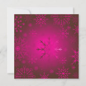 Ruby Snowflakes Weihnachtsabend Party Einladung (Rückseite)