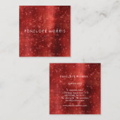 Ruby Sparkle Glitzer Beauty Stylist Quadratische Visitenkarte (Vorne/Hinten)