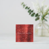 Ruby Sparkle Glitzer Beauty Stylist Quadratische Visitenkarte (Stehend Vorderseite)