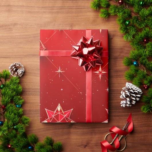 Ruby Star Gem Wrapping Paper Geschenkpapier (Feiertagsgeschenk)