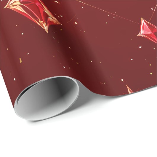 Ruby Star Gem Wrapping Paper Geschenkpapier (Rolleneckpunkt)