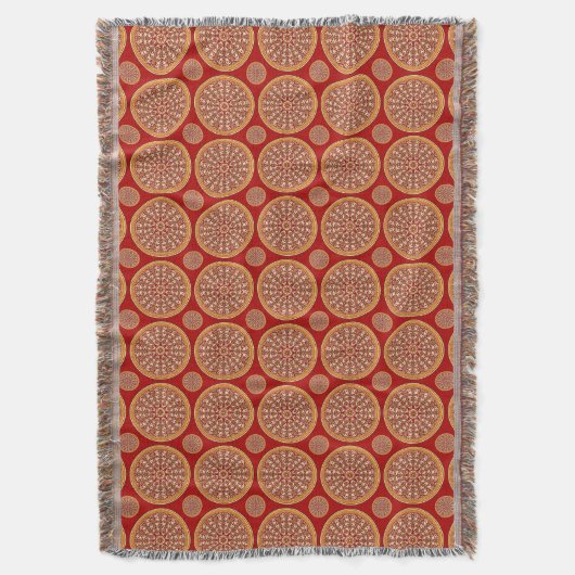 Ruby Sunset Floral Throw Blanket Decke (Vorderseite Vertikal)