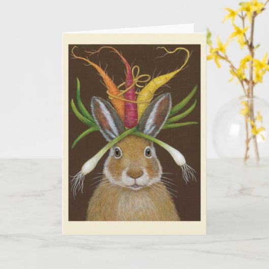 ruby the rabbit folded greeting card karte (Gelbe Blume)